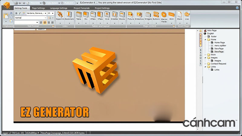 Phần mềm thiết kế web EZGenerator
